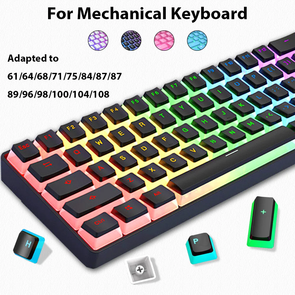 Gaming Accessories Aesthetic - Bộ 129 nút bấm Pudding Keycaps