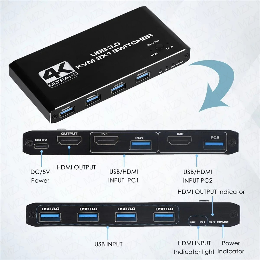 KVM Switch 4K 60Hz Switcher US - đánh giá và giá Gaming Accessories Rack